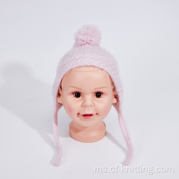 Topi termal musim sejuk yang indah rajutan topi beanie untuk bayi